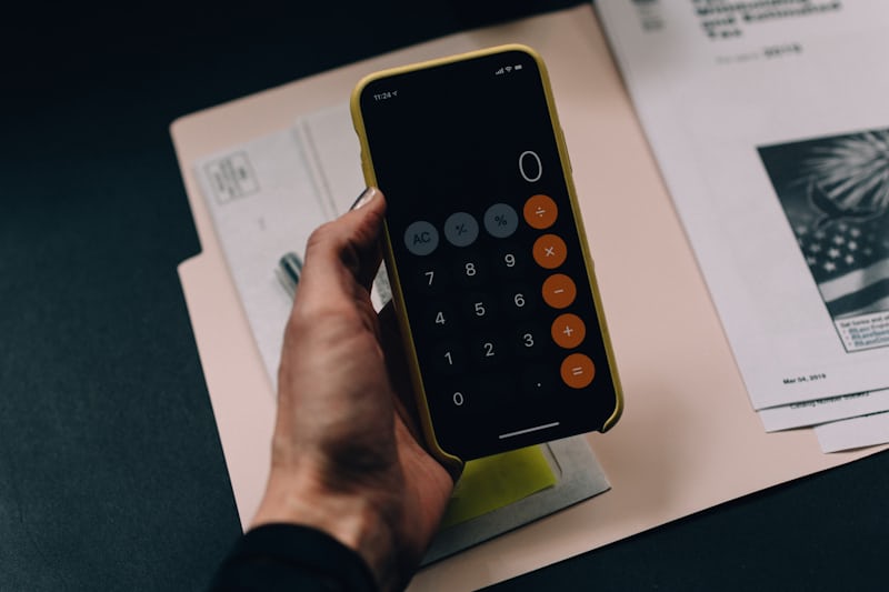 Budget paperwork and calculator